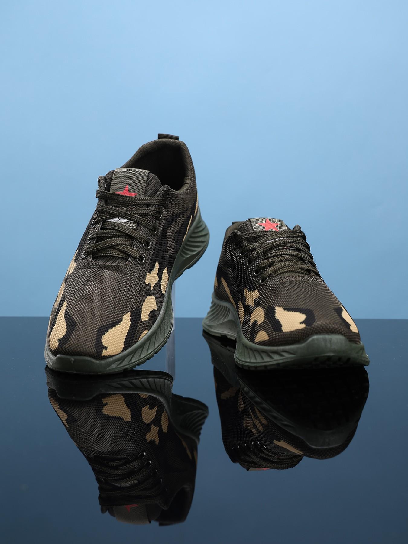 Men's Camouflage Sports Shoes, Breathable Anti-Slip Outdoor Casual Shoes, Lightweight Durable Work Safety Shoes