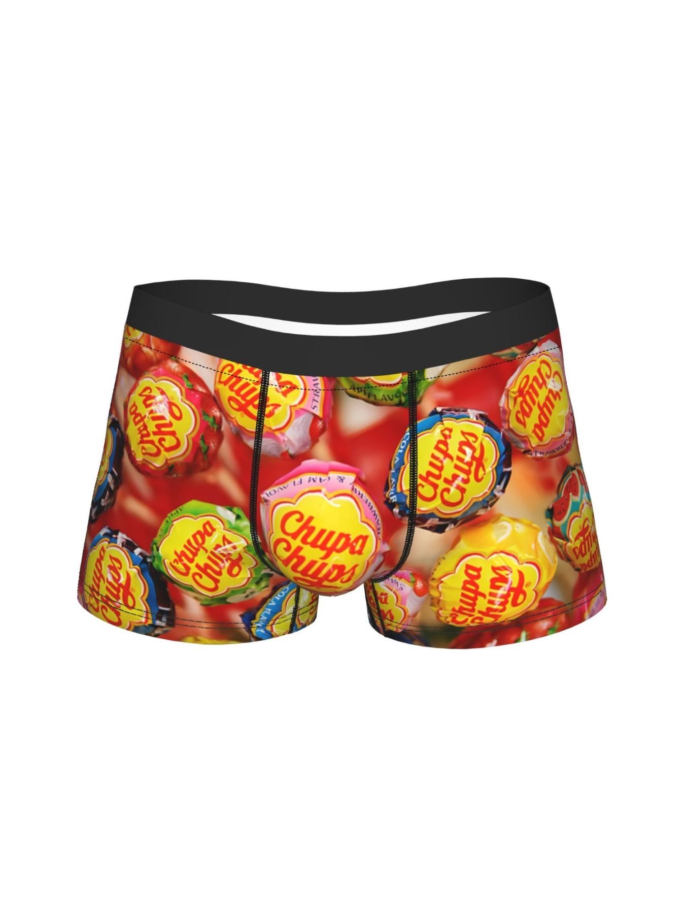 1 piece Chupa Chups Candy funny desgin Underpants Homme Panties Man Underwear Comfortable Shorts Boxer Briefs, Street Style Underwear