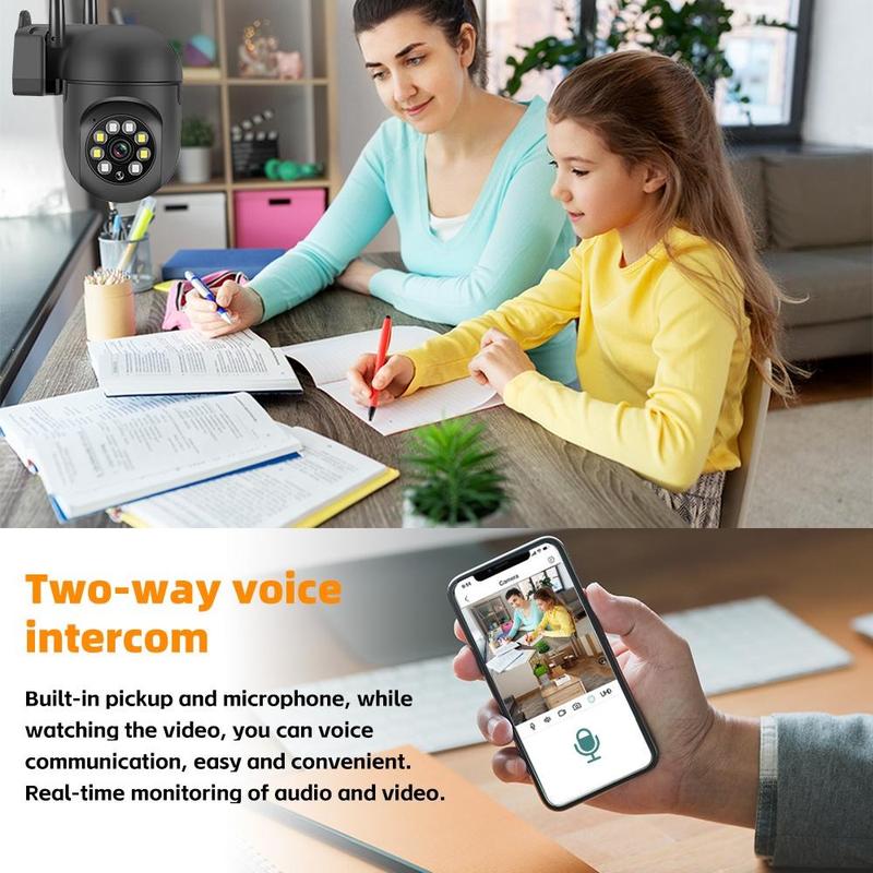1080P IP Smart Surveillance Camera, Two-way Voice Intercom, One-button Wifi connection Smart Tracking, Color Night Vision, 90° Up and Down, 355° Pan/Tilt Control, Remote Access Viewing, Watching Pets/Elderly/Courtyard