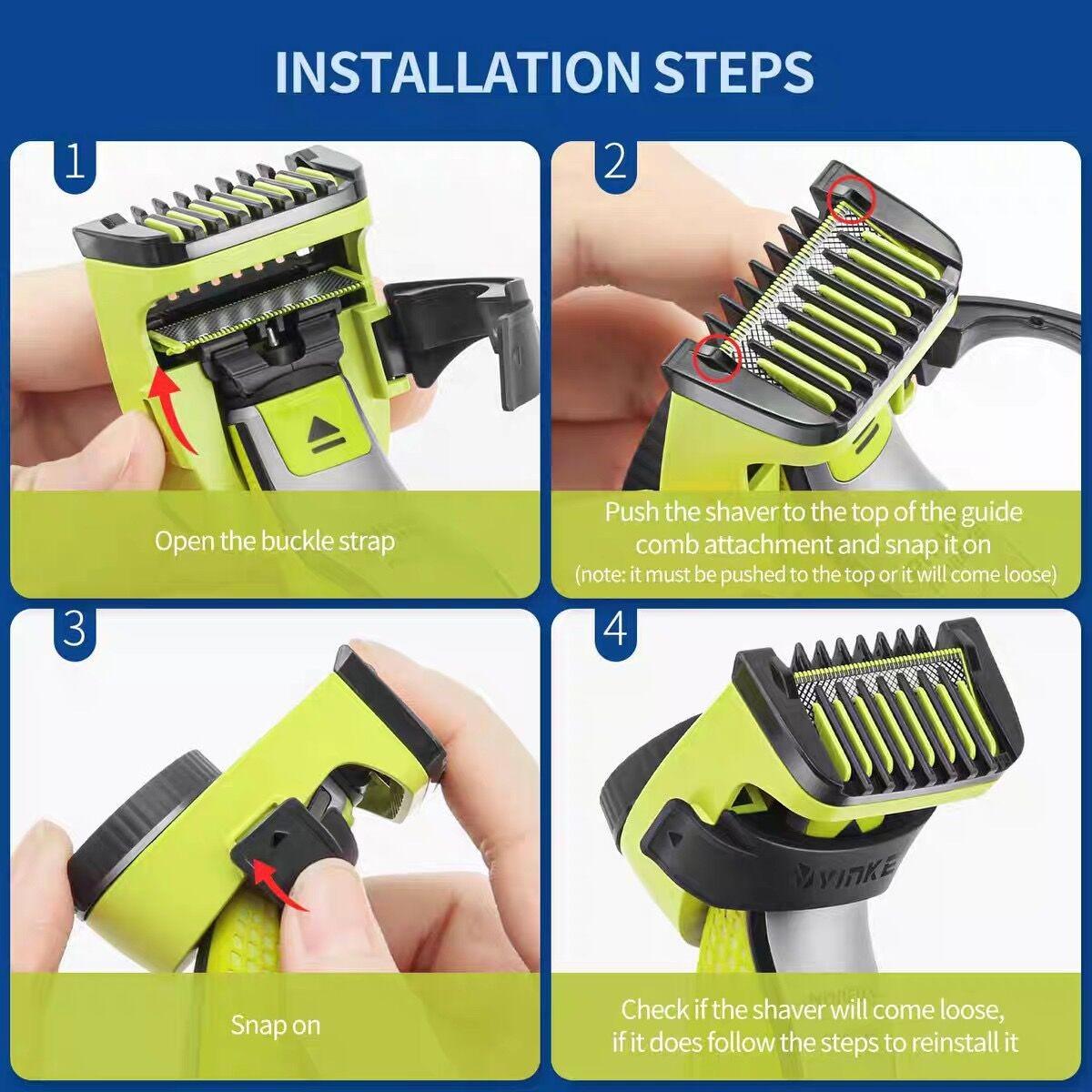 Adjustable Trimming Comb for Single Blade Razor, Small T-Shape Blade Guide Set, Includes Nose Hair Replacement Heads, Basic Beauty Tool, Hair Trimmer