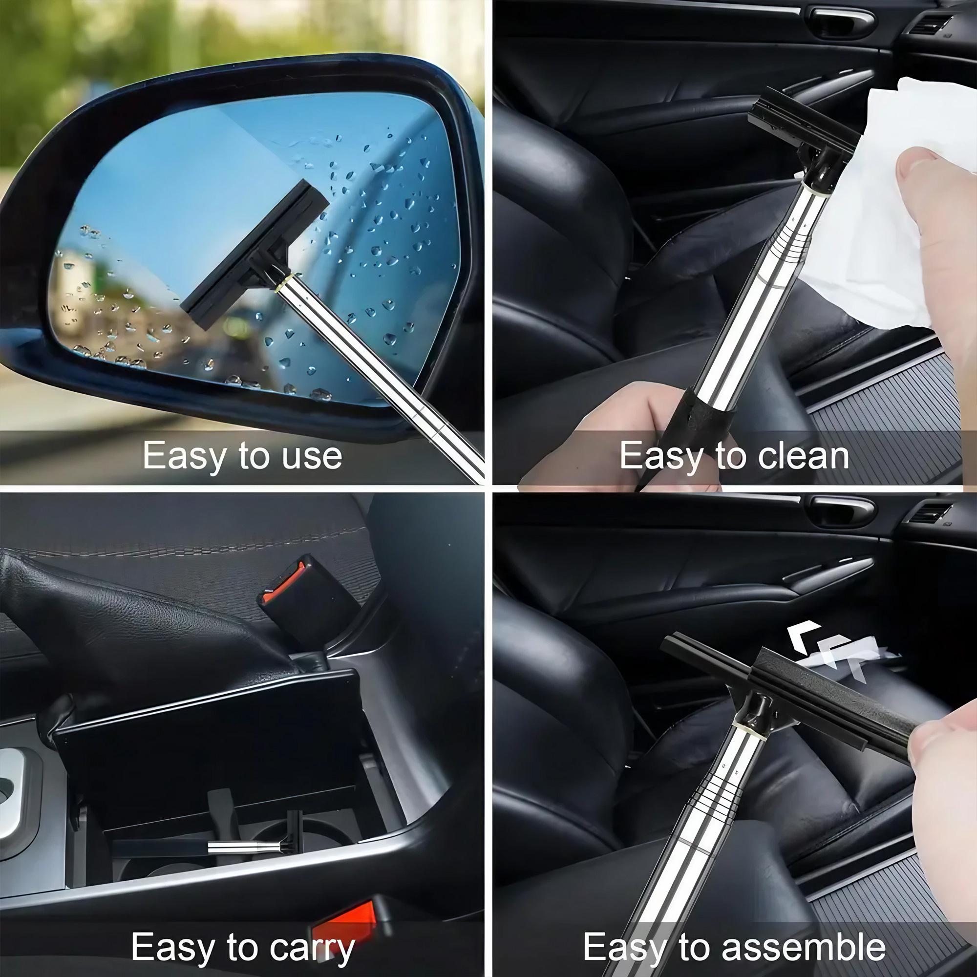 Manual Windshield Cleaning Wiper Portable Telescopic Car Glass Scraper Anti-Fog Water Remover Anti-Slip Emergency Driving Window Tool