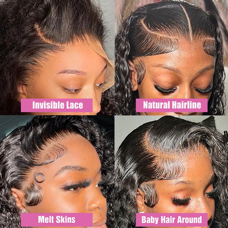 Bling Hair 13x6 13x4 HD Lace Front Real Brazilian Hair Wigs Long Water Wave 4x4 Transparent Lace Frontal Wig 180 Density Long Wavw Lace Closure Wig For Black Women