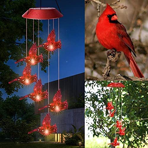 Solar Cardinal Bird Bell Lights, Outdoor Garden Yard Decoration, Suitable for Christmas, Halloween, Family Party Night Garden Decoration Valentine's Day Gift SummerVibes Solar Cardinal Bird Bell Lights, Outdoor Garden Yard Decoration, Suitable for Christmas, Halloween, Family Party Night Garden Decoration Valentine's Day Gift SummerVibes