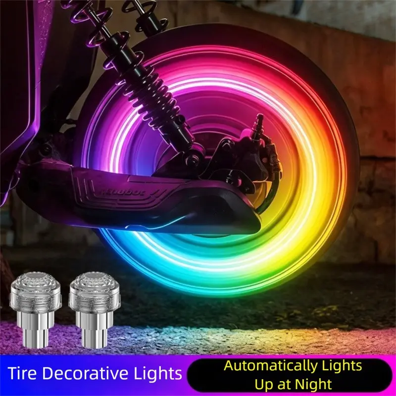 LED Motorcycle Bicycle Wheel Fluorescent Light, Tire Valve Light Cover Decoration, for Harley Davidson Softail Sportster Vrsc Touring X48 883 1200 Street Glide