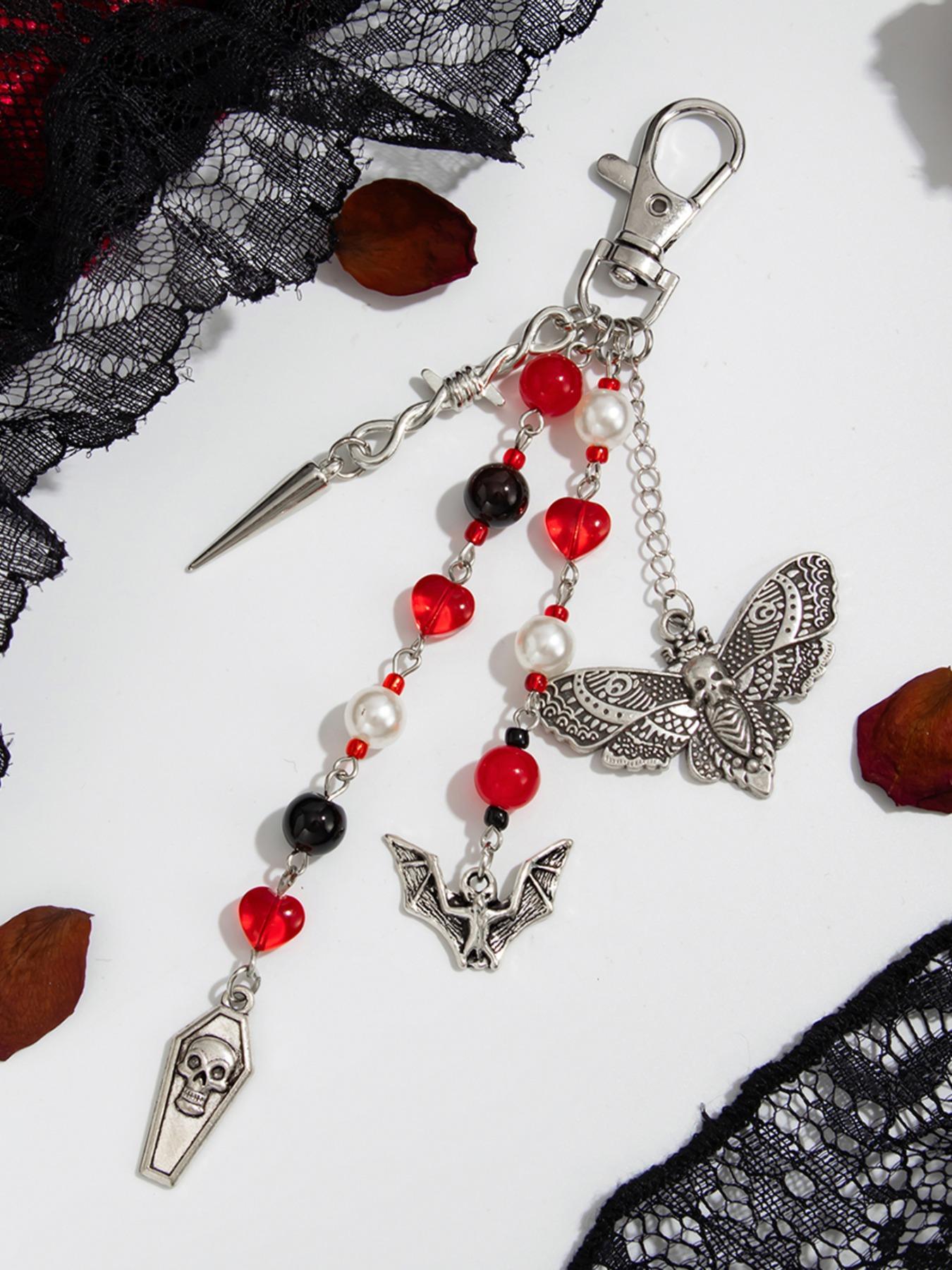 Punk Gothic Style Skull Keychain Pendant, Halloween Gift for Couples, Bag Charm Accessory, Decoration, Unique Friendship Jewelry