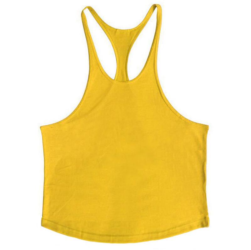 Men's Y-Back Crossback Cross Strap Pure Cotton Fitness Wear Sports Tank Top - Lightweight Short Sleeveless Gym Apparel with Curved Hem, Standard Sizes, Sporty Chic Knot Design for Gym Workouts