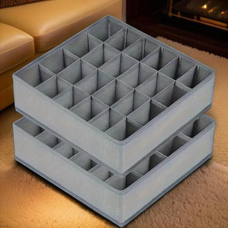 Foldable storage box - a vertically designed wardrobe storage box that saves space for storing underwear, socks, bras, and accessories - perfect for wardrobes, drawers, bathrooms, and offices - gray, clothes storage box, drawer storage box