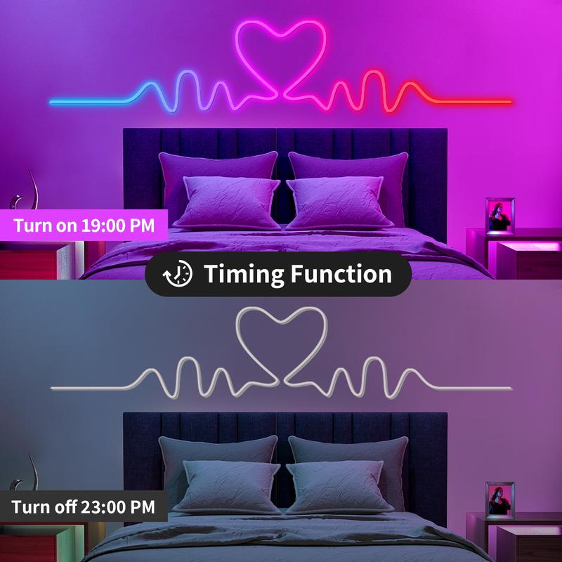 USB-Powered RGB Color-Changing LED Strip Light with App Control, Ambient Backlight for TV, Computer, Bedroom & Living Room, Decorative Neon Accent Light, Smart LED Lighting, Great Christmas Gift