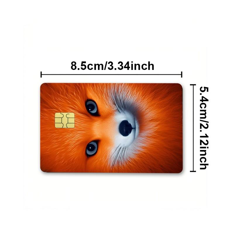 Fox Design Credit Card Vinyl Stickers, Ultra-Thin Skin-Stickable, Waterproof and Scratch-Resistant, 2 Pieces Per Set