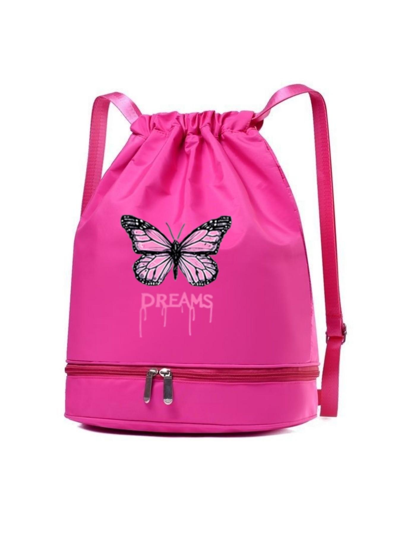 Women's Shoulder Handbag, Ink Drop Letter Butterfly Pattern, Lightweight Durable, Independent Storage Compartment, Multiple Colors Available