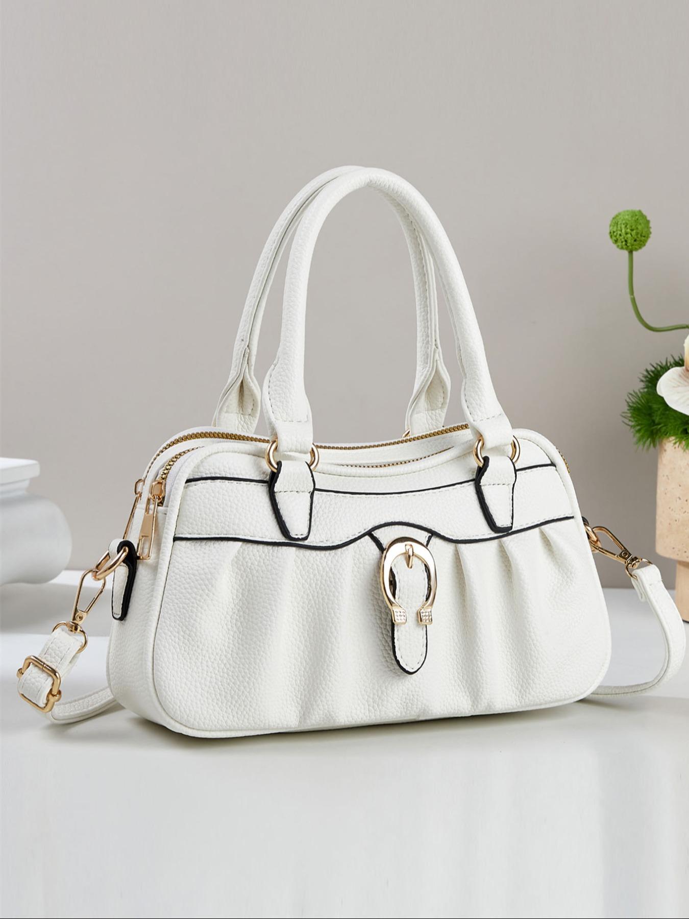 New Simple Women's Handbag Classic Elegant Fashion Durable Easy Carry Versatile Casual All-Seasons Large Capacity Shoulder East West Crossbody Bag, PU Leather Handbag, Casual Shoulder Purse, Casual Bags