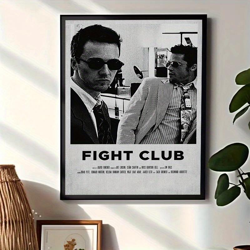 A Frameless Canvas Painting, <Fight Club> Inspired Wallless Art, - Vibrant Movie Poster Design, Perfect for Home and Office Decoration, Bright Colors, Simple and Stylish, Movie Wall Art|Minimalist Poster|Bold color design, movie theme decoration
