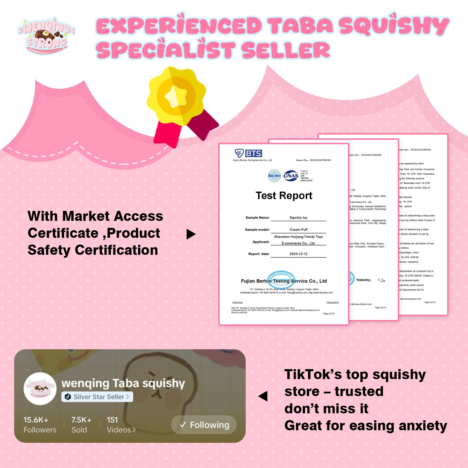 [WenQing Taba Squishy] Handmade taba squishy squishies/yellow bread series, best-selling in the store Sticky Squeeze Toys Gift for kids gift Taba taba squishies Gifts For Children's Day Stress Relief Toy Yellow bread series squishy deck stress ball Putty