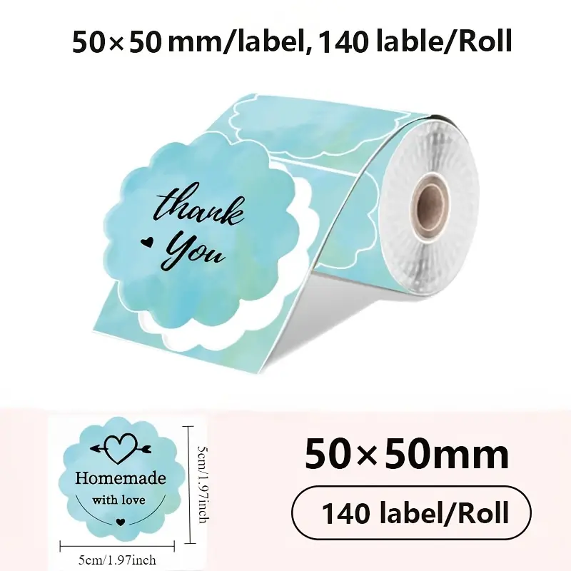 Phomemo M Series Label Maker Thermal Labels, Thermal Printing Labels, Roll Labels, 1.96"x1.96" Compact Size Ombre Stickers, Easy Peel & Stick, for Home, Office, Gift Tags, Product Labeling