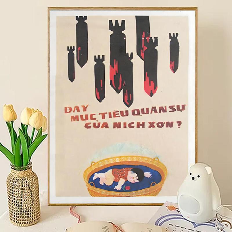 Cool Anti-war propaganda Poster HD Waterproof Self-Adhesive Art Vibrant Wall Print for Living Room Bedroom Bar Parlor Home Decor Gift Fade-Resistant Easy-Apply Durable Dly Artwork Multiple Sizes, High Definition, Easy to Apply & Clean