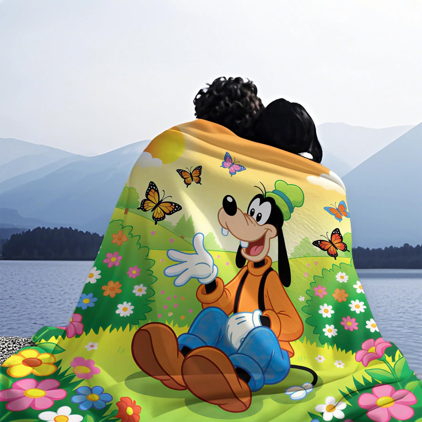 Goofy Pattern Blanket, All-Season Use, Suitable for Bed Sofa Car Room Decor, Perfect Gift, Single-Sided Print Blanket