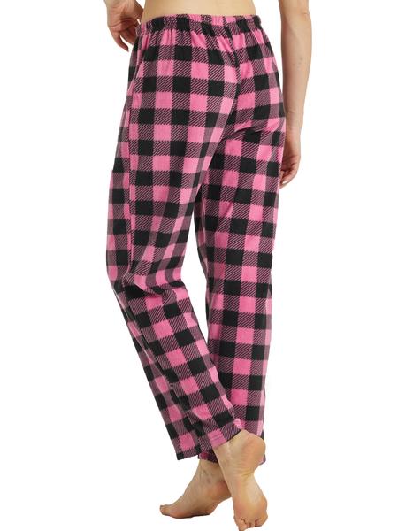 Women's Plaid Pyjama Bottoms Fleece Checked Pjs Pants Soft Drawstring Lounge Sleepwear for Ladies Women Sleep Bottoms for Fall & Winter Pajamas