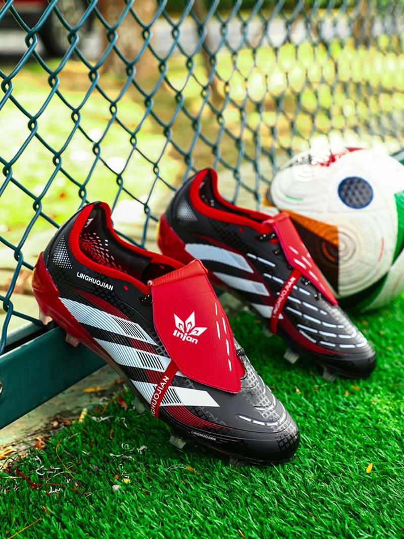 Men Women Lace-Up Soccer Shoes, Football Cleats, Long Stud Adult Sports Boots, Lawn Training Sneakers, Comfortable Durable Design Men Women Lace-Up Soccer Shoes, Football Cleats, Long Stud Adult Sports Boots, Lawn Training Sneakers, Comfortable Durable Design