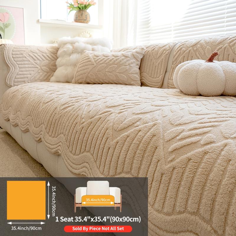 Modern Style Pet-Friendly Sofa Cover, Soft Sofa Protector, Anti-Slip Dustproof Cat Scratch Protection, Cotton Velvet Cushion Pad