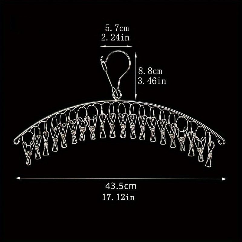 Stainless Steel Clothes Drying Hanger Windproof Clothing Rack Clips Sock Laundry Airer Hanger Underwear Socks Holder