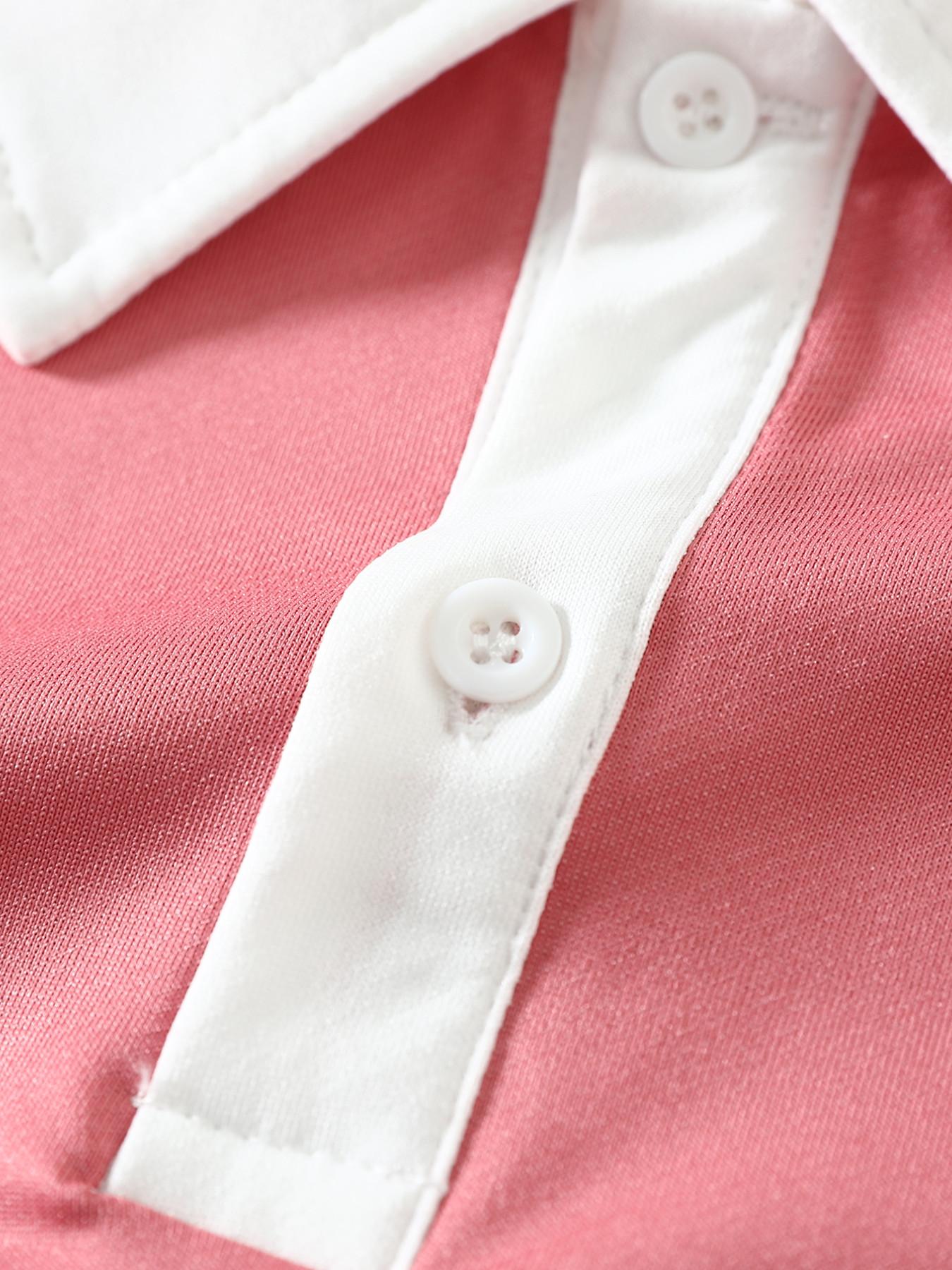 New Summer Men's Contrast Collar Polo Shirt, Loose Fit Short Sleeve T-Shirt, Breathable Quick-Dry Casual Wear, Plus Size Couples Fashion