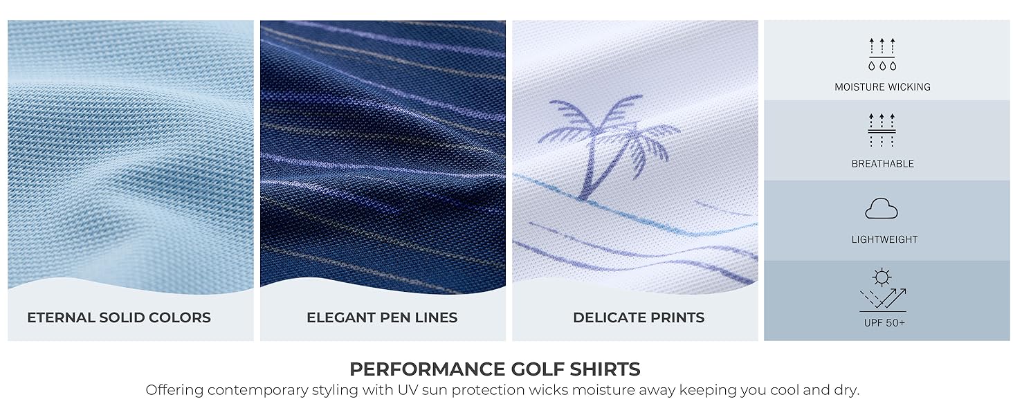 G Gradual Men's Golf Shirts Dry Fit Moisture Wicking Performance Lightweight Activewear Shortsleeve Collared Polo Shirts for Casual Athletic Business Tops Golf Apparel