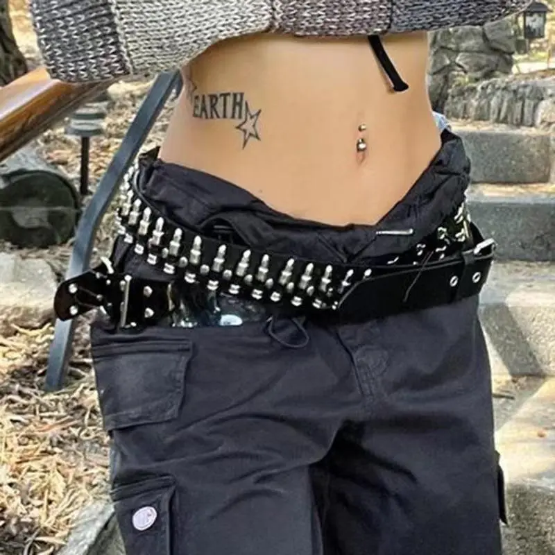 Rivet Belt Fashion Versatile Punk Style Bullet Belt Trendy New Women's Personality Decorative Belt