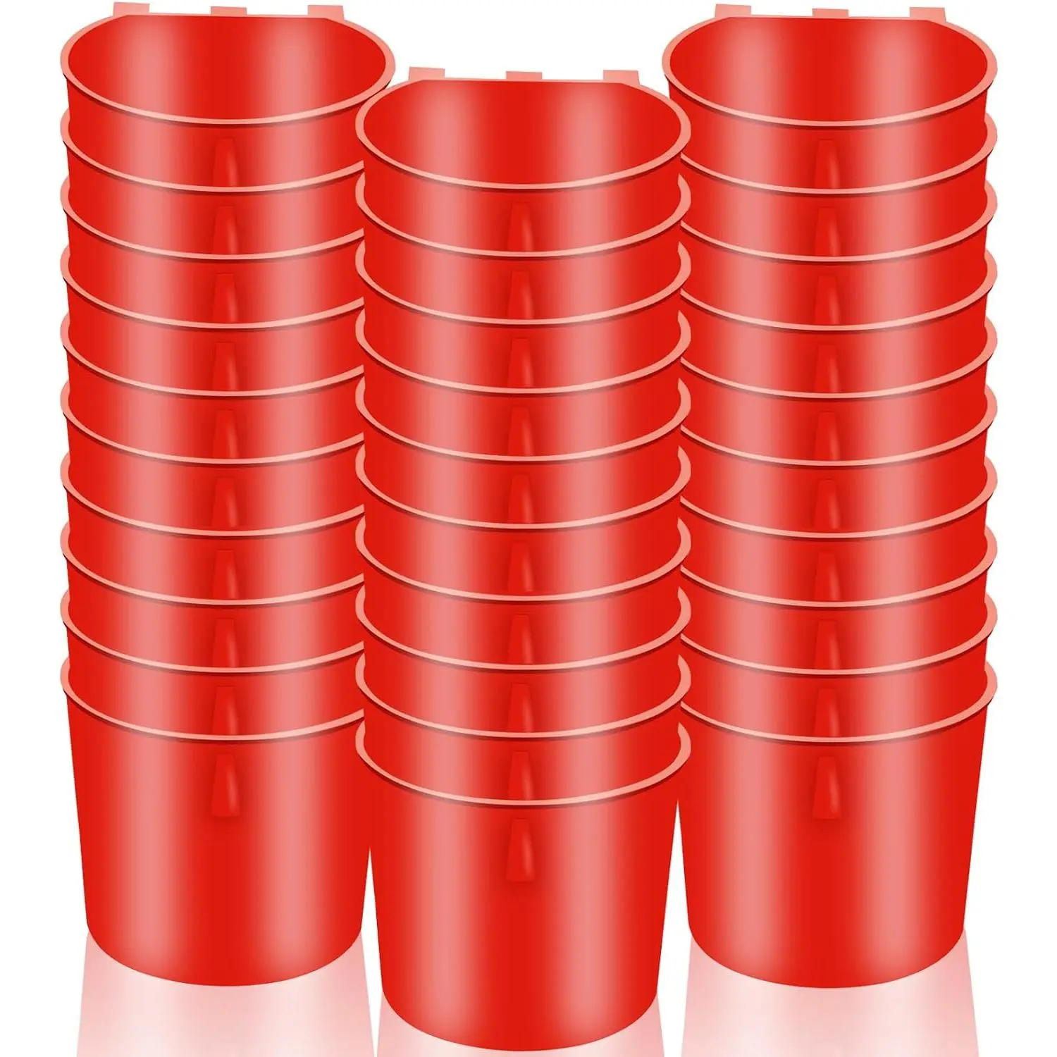 30 count Chicken Coop Feeder Water Cup,8 oz Cage Cups Chicken Feeder Waterer, Cage Cups Birds  Feeders, Chicken Feeder Water Bowl for Parakeet Poultry Pigeon Bunny Wire Cage (Red)