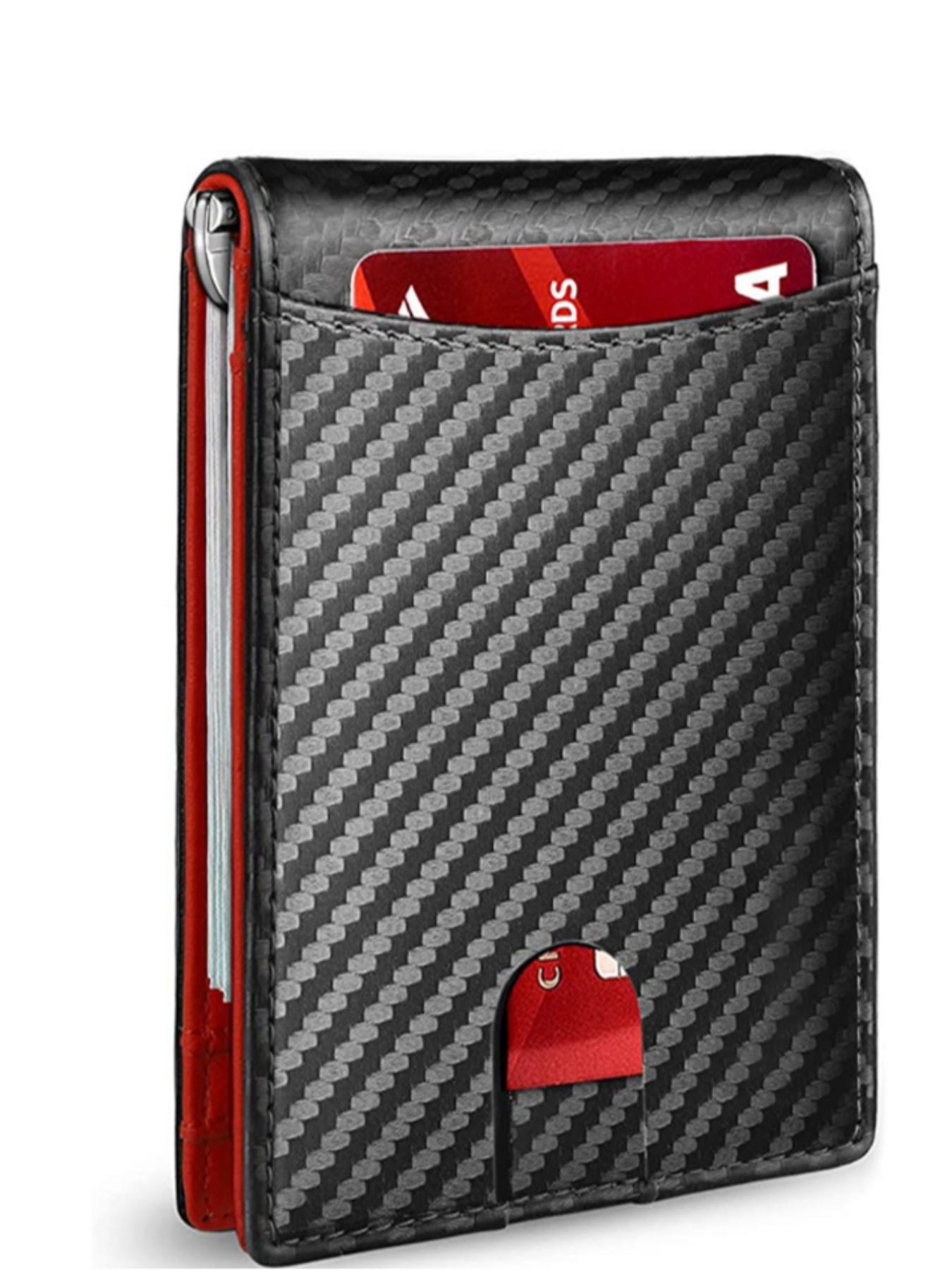 Men's Multifunctional Ultra-Thin Microfiber Rfid Shield Wallet, Dual-Fold Wallet ID Credit Card Holder, Simple Front Pocket Design, Large Capacity, Rfid Blocking Bifold