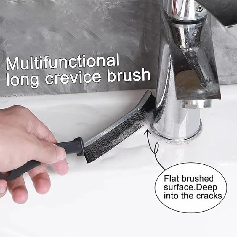 3-Piece Multi-Functional Gap Cleaning Brush Set, Effective Bathroom & Kitchen Cleaner, Compact Brushes for Sinks, Bathtubs, Toilets