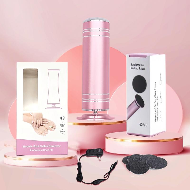 Electric Foot Callus Remover with Sanding Paper, 1 Count Foot Dead Skin Remover with 60pcs Replacement Discs, Foot Care Tool, Professional Pedicure Tool, Foot File Tool