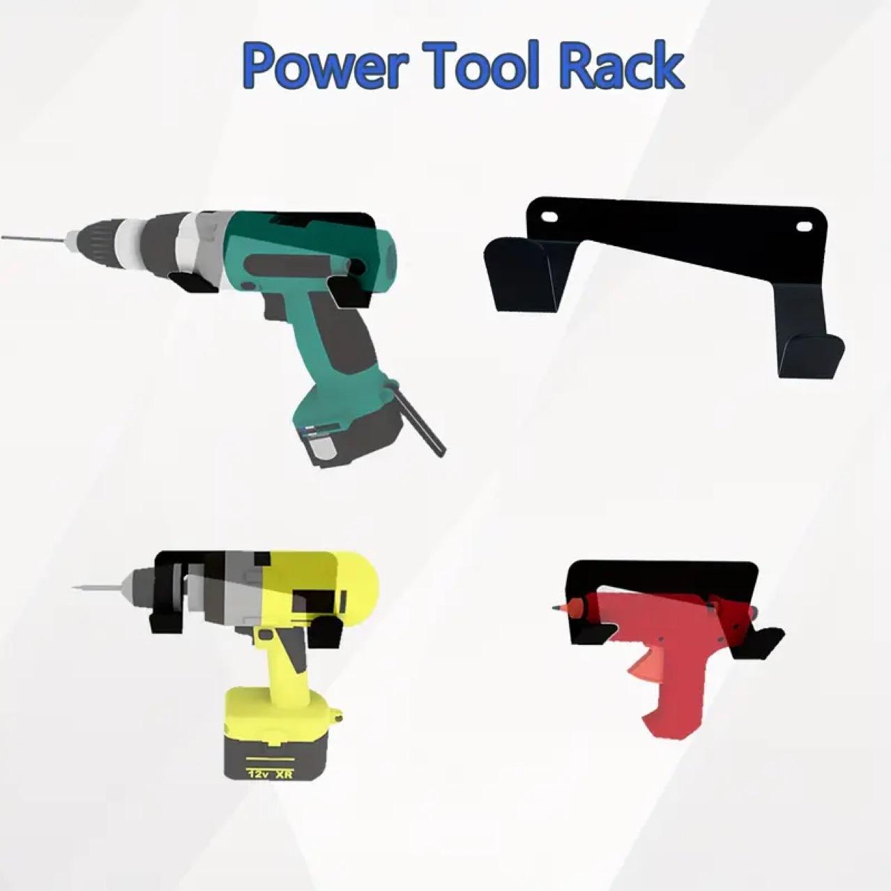 Power Tool Rack Tool Storage Rack, Hardware Store Tools Storage Bracket, Tool Organizer for Home, Office, Garage, Workshop, Construction Tool Organizer, Yard Tool Rack