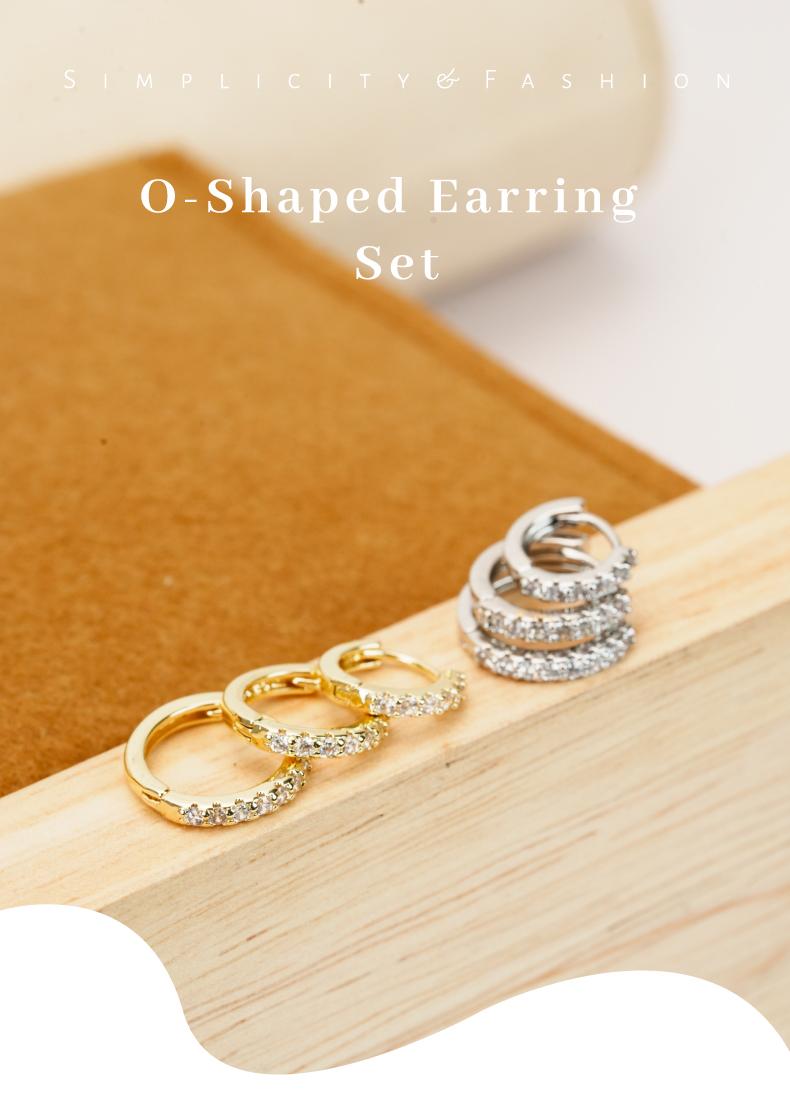 Dainty Hoop Earrings Collection - 3 Stackable Stainless Steel Huggies for Pierced Ears | Hypoallergenic & Shiny