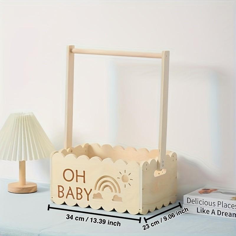 Baby Closet Organizer Rack, Wooden Baby Clothes Hanger, Rainbow Toy Storage Shelf, Infant Wardrobe Display Stand, Oh Baby Brand