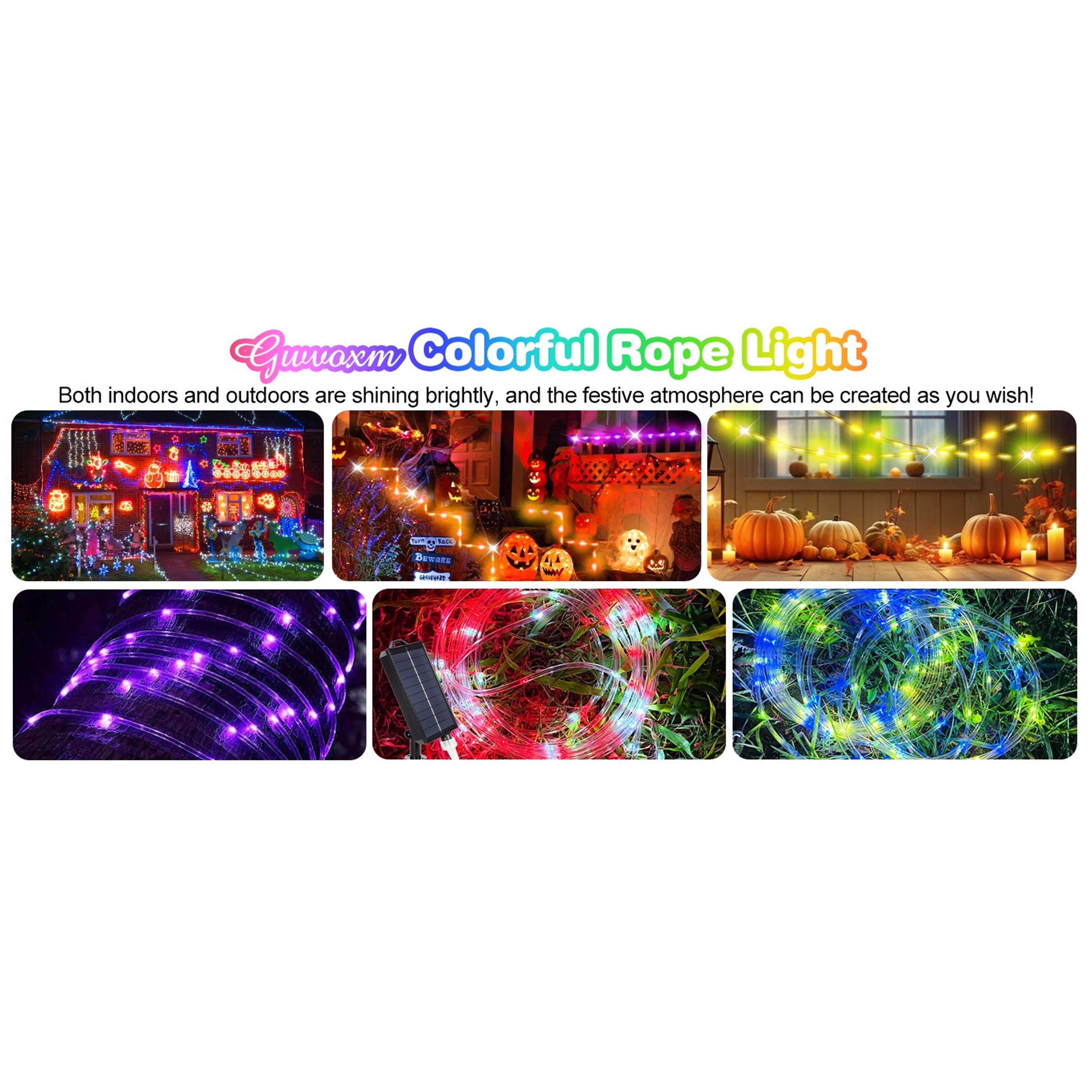 50FT 150 LED Solar Rope Lights, 18 Colors with Timer, 5 Modes, Waterproof Remote Control String Lights for Outdoor Camping Classroom Party Festival DecorationGift