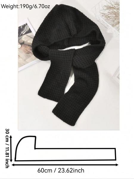 Women's Fashion Knitted Hooded Scarf Shawl, Soft Warm Cozy Accessory, Colors Available, Ideal for Daily Wear
