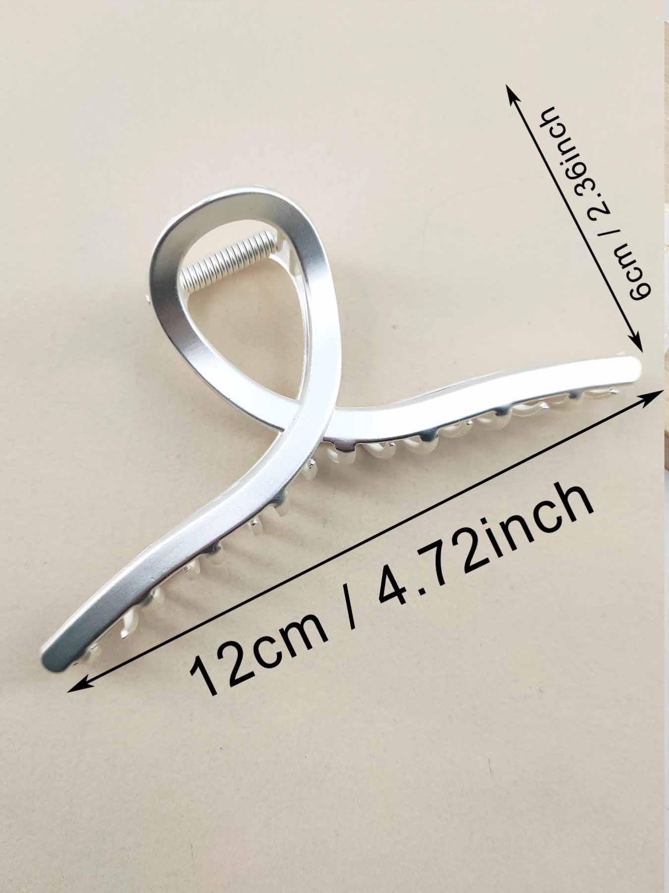 1pc 12cm Cross Rope Metal Geometric Hair Clip, Durable Metal Material, Strong Grip, Ideal for Bright Multi-Ponytails, Secure Hairstyling Tool