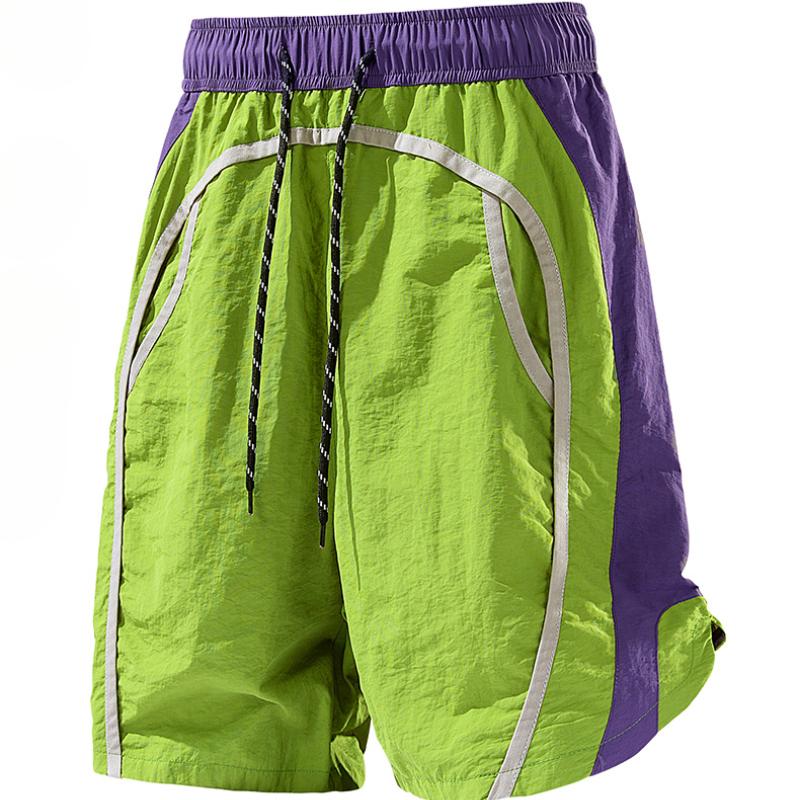 2026 Summer New Men's Quick-Dry Shorts, Ice-Cool Sports Outdoor Beach Shorts, Quick-Dry Shorts with Contrasting Color Waist and Side Curved Line Splicing, Versatile Outdoor Fitness Beach Shorts #   SummerWins