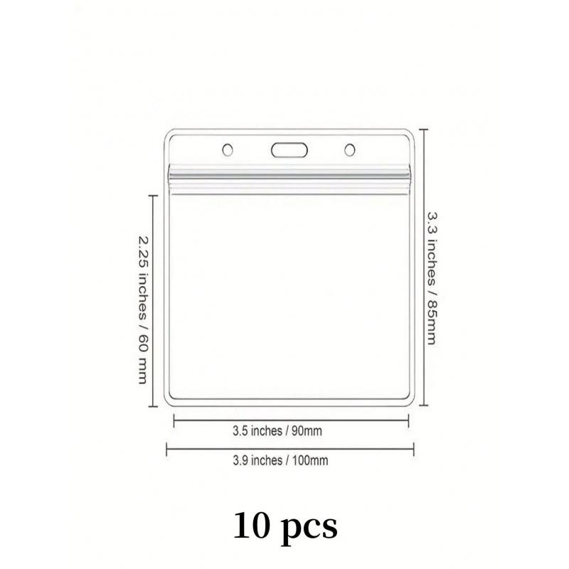 Name Badge Holders Clear Badge Sleeve Plastic Lanyard Sleeves for ID Holders (10 Pcs Vertical)