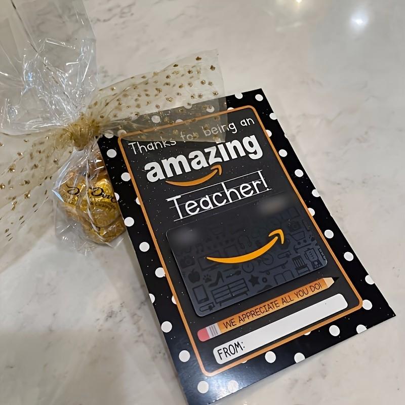 5 Blackboard Style Teacher Appreciation Cards, Gift Card Holder Design, Practical Thank You Cards for Students/parents, and Polka Dot