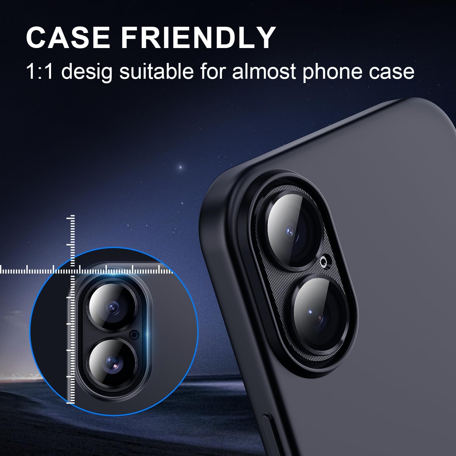 iPhone 16/16 Plus/iPhone 17 Camera Lens Protector Case, Tempered Reinforced Glass, Durable Metal Frame, Scratch-Resistant Cover, Phone Accessories
