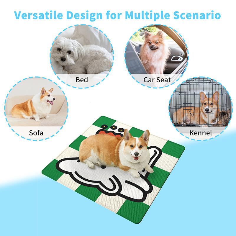 Ice Silk Cooling Pet Mat – Washable, Non-Slip, Use as Bed, Crate Pad or Potty Mat for Dogs & Cats