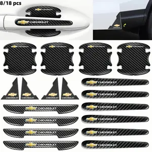8/18 Pcs Car Door Handle Scratch Guard Stickers, Door Corner Protection, Paint Surface Protector, Chevrolet Compatible, Auto Accessories