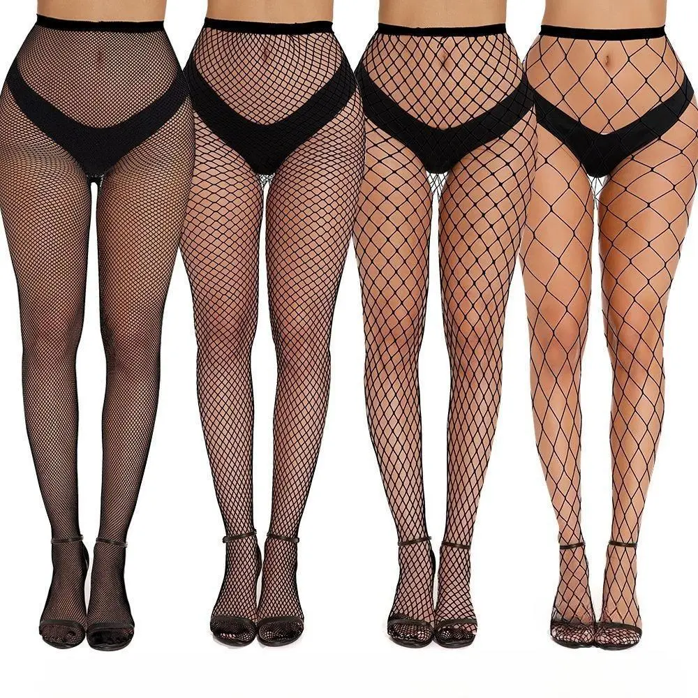 Women's Fishnet Pantyhose - Thickened Toes, Stretchy Durable Fabric, Punk Style, Oversized Elastic Mesh, Comfortable Layering Accessory for Lady, Female Everyday Wear with Ripped Jeans, Chunky Boots, Small/Med/Large, Snag Resistant, Full Legs, Streetwear,