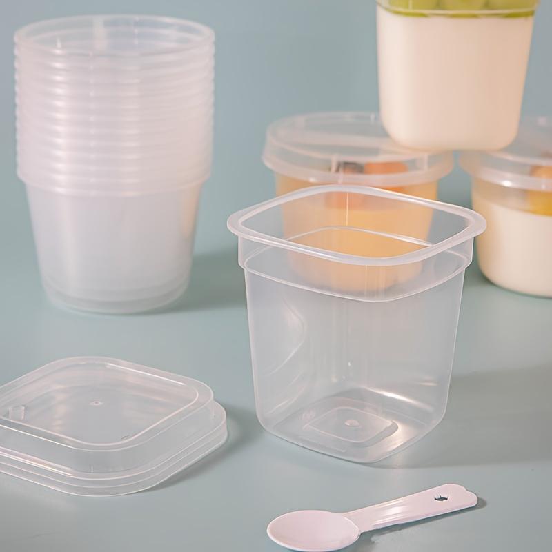 20 Sets Multifunctional Dessert Cups with Lids and Spoons - Sturdy, Clear, and Reusable for Hot/Cold Treats - Ideal for Parties, Picnics, and Catering