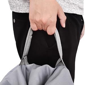 Extra Large Heavy-Duty Laundry Backpack Bag with Adjustable Drawstring, Washable Fabric, Shoulder Straps – Home Supplies Laundry Tools & Accessories, College Student Essential (Grey, Ideal Gift)