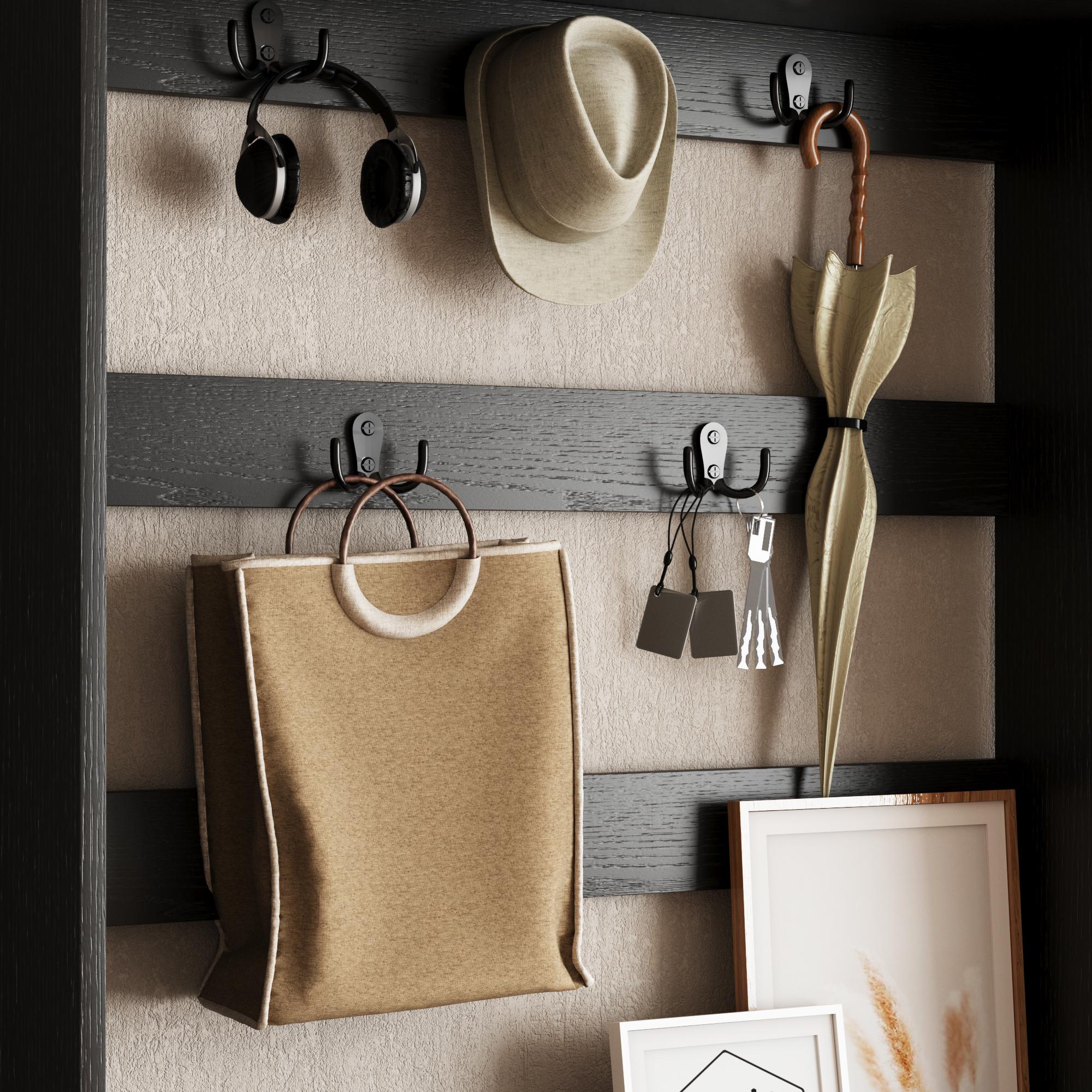 Hall Tree Entryway Table with Coat Rack, Shoe Cabinet 3 Door 2 Drawer with Adjustable shelves, for Hallway, Entryway, Bedroom