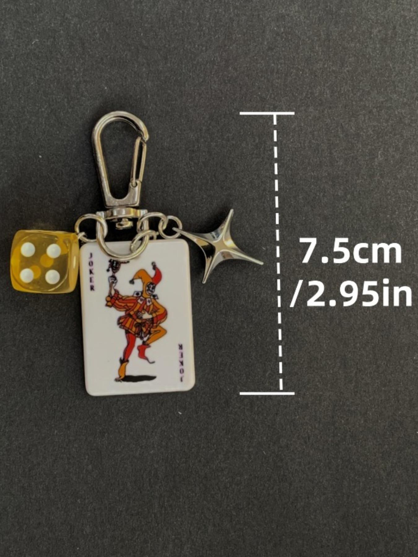 Y2K Ace of Spades Keychain with Star Pendant-Poker Card Dice Star Keychain Bag Charm, Acrylic Keychain, Aesthetic Keychain, for Bag Charms, Backpack Keychains & Wallet Decoration