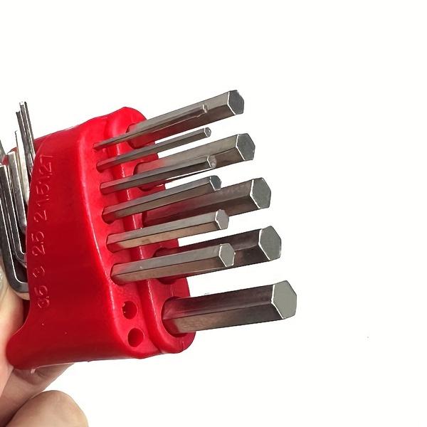 11 Piece Hex Wrench Set, Compact Portable Allen Key Tool Kit, Manual Hand Tools for DIY and Home Repair, Essential Hardware Accessories