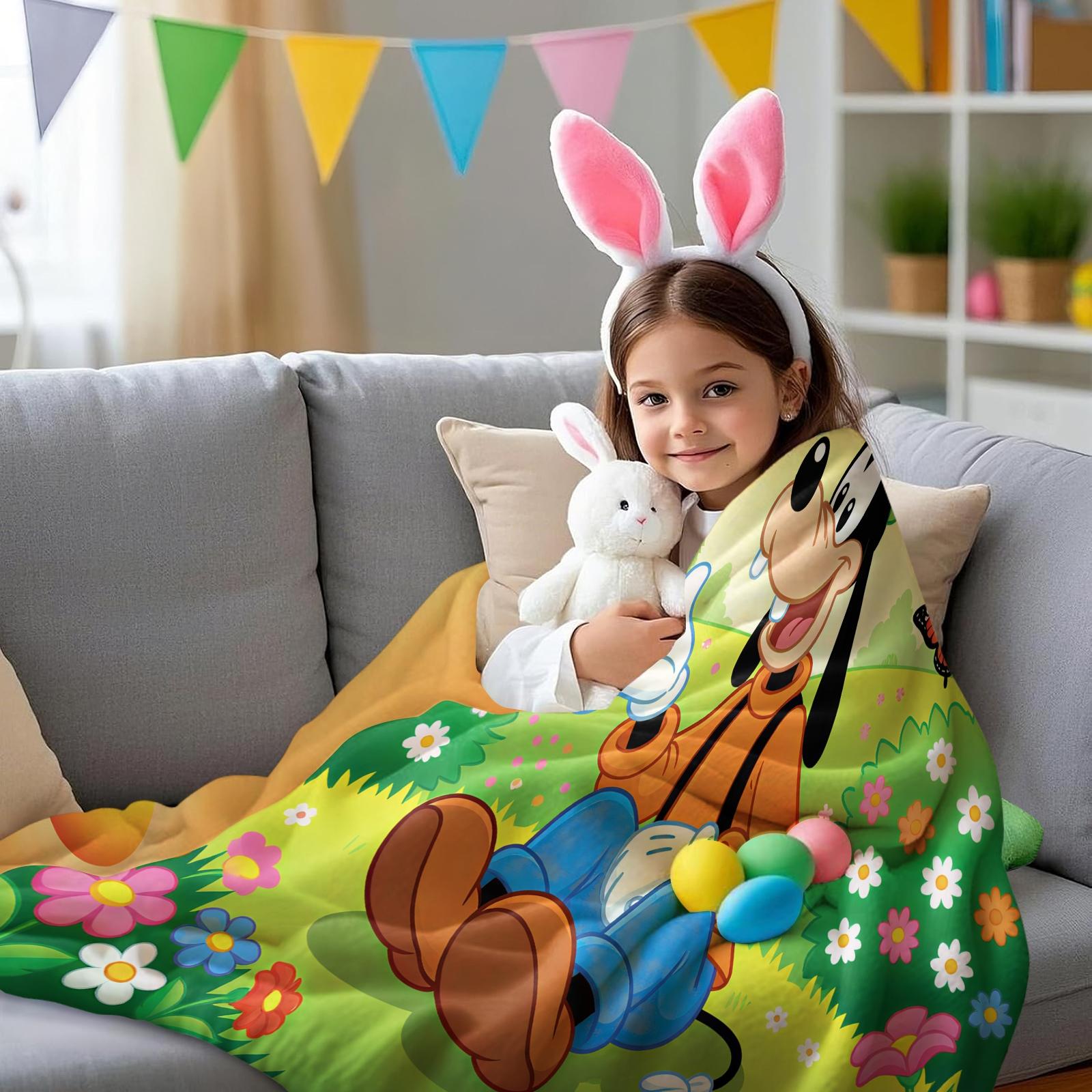 Goofy Pattern Blanket, All-Season Use, Suitable for Bed Sofa Car Room Decor, Perfect Gift, Single-Sided Print Blanket